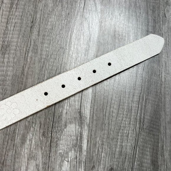 Y2K White Speckled Flower Belt, Marked as a Size Large - Picture 3 of 6